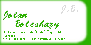 jolan bolcshazy business card